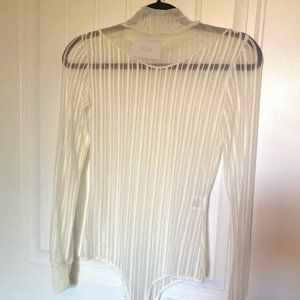 Striped Sheer White Bodysuit